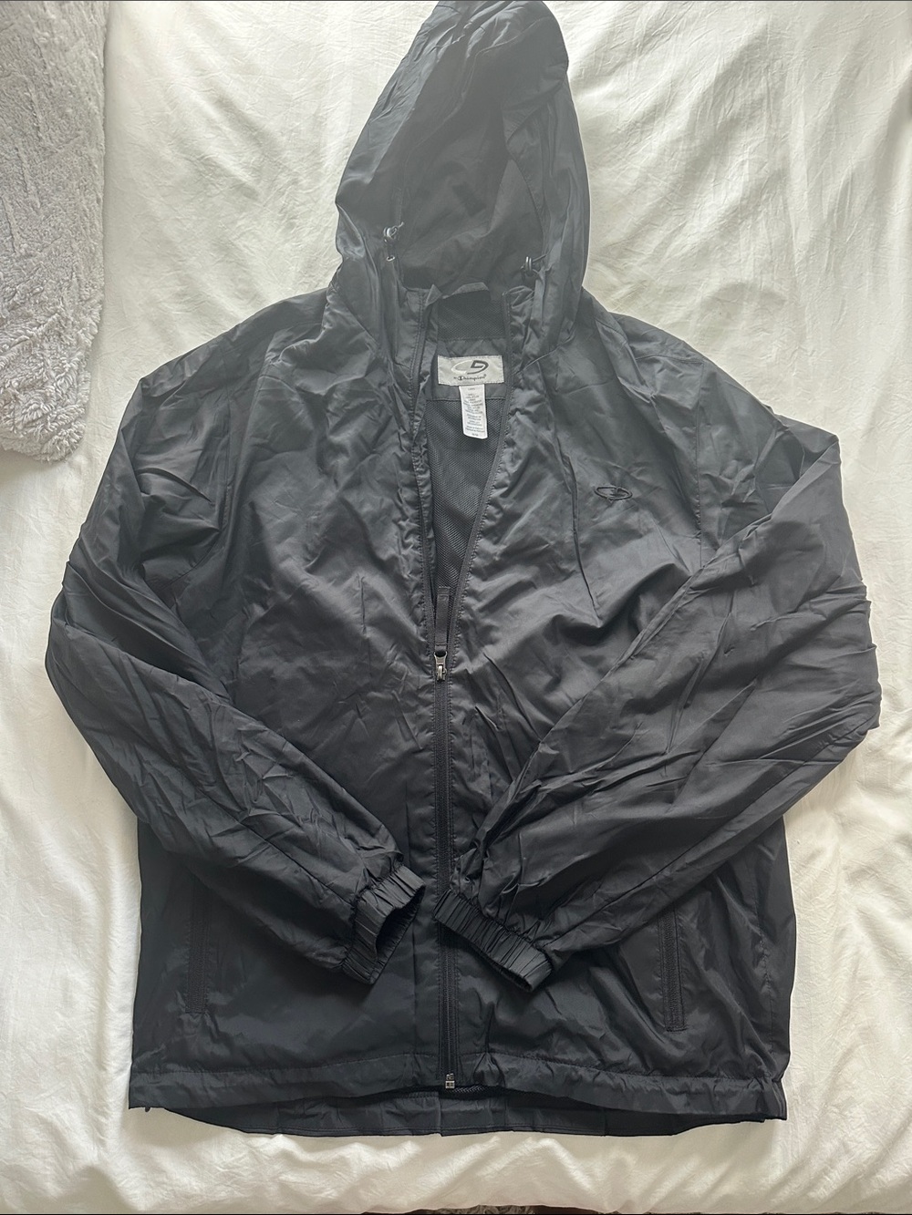 Champion Black Hooded Windbreaker Jacket